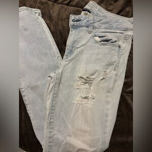 Light wash American Eagle jeans.